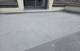Rénovation toit terrasse résine spéciale étanchéité chantier réalisé cesson-Sévigné 
